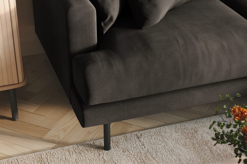 Menard 4-seters Høyrevendt L-formet Divansofa i Manchester - Mørk grå - Møbler - Sofaer - Sofaer med sjeselong - 4 seters sofa med divan
