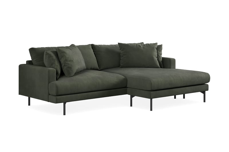 Menard 4-seters Høyrevendt L-formet Divansofa i Manchester - Mørk grønn - Møbler - Sofaer - Sofaer med sjeselong - 4 seters sofa med divan