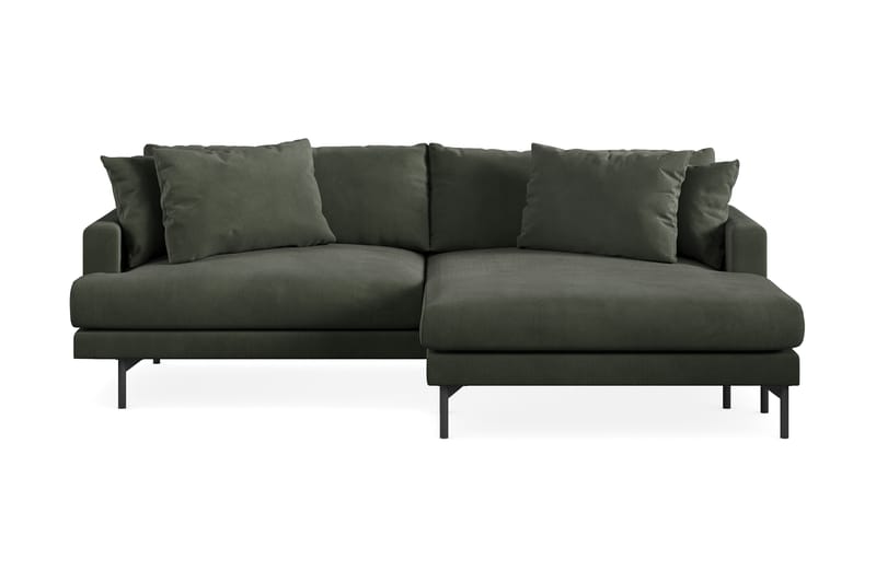 Menard 4-seters Høyrevendt L-formet Divansofa i Manchester - Mørk grønn - Møbler - Sofaer - Sofaer med sjeselong - 4 seters sofa med divan