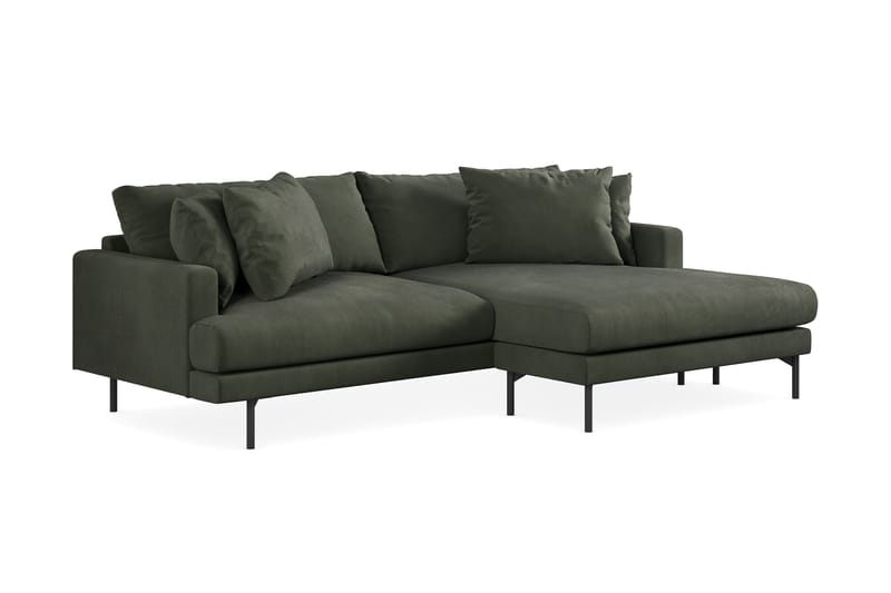 Menard 4-seters Høyrevendt L-formet Divansofa i Manchester - Mørk grønn - Møbler - Sofaer - Sofaer med sjeselong - 4 seters sofa med divan
