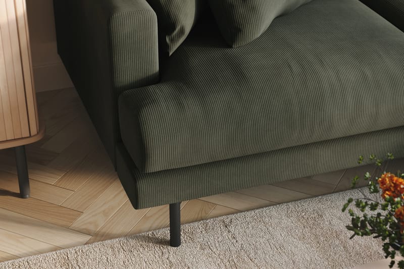 Menard 4-seters Høyrevendt L-formet Divansofa i Manchester - Mørk grønn - Møbler - Sofaer - Sofaer med sjeselong - 4 seters sofa med divan