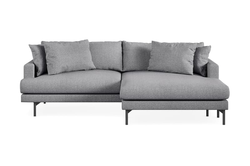 Menard 4-seters Høyrevendt L-formet Divansofa i Stoff - Grå - Møbler - Sofaer - Sofaer med sjeselong - 4 seters sofa med divan
