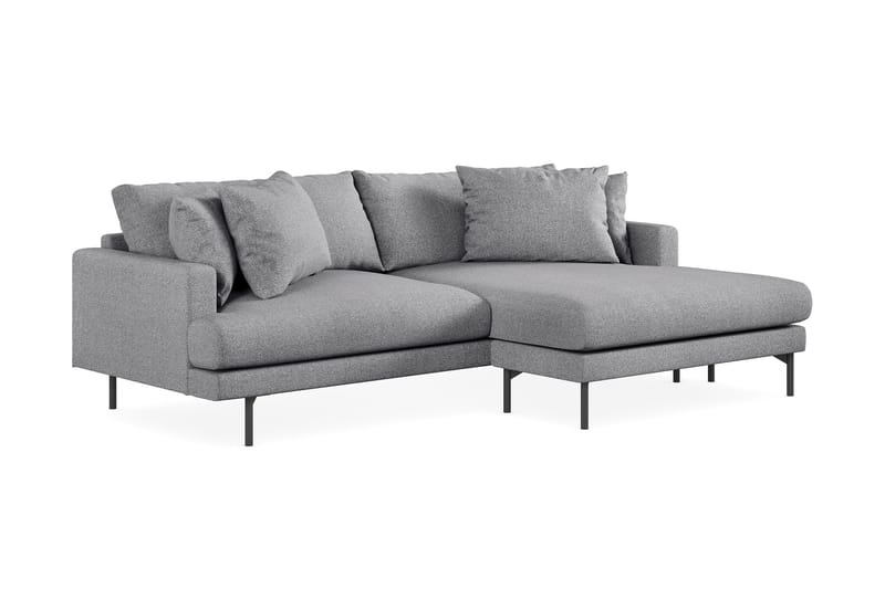 Menard 4-seters Høyrevendt L-formet Divansofa i Stoff - Grå - Møbler - Sofaer - Sofaer med sjeselong - 4 seters sofa med divan