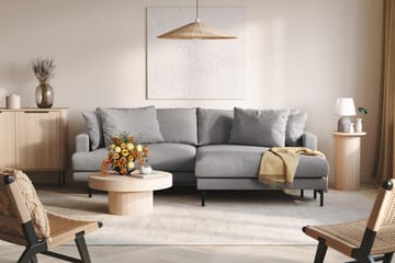 Menard 4-seters Høyrevendt L-formet Divansofa i Stoff - Grå - Møbler - Sofaer - Sofaer med sjeselong - 4 seters sofa med divan