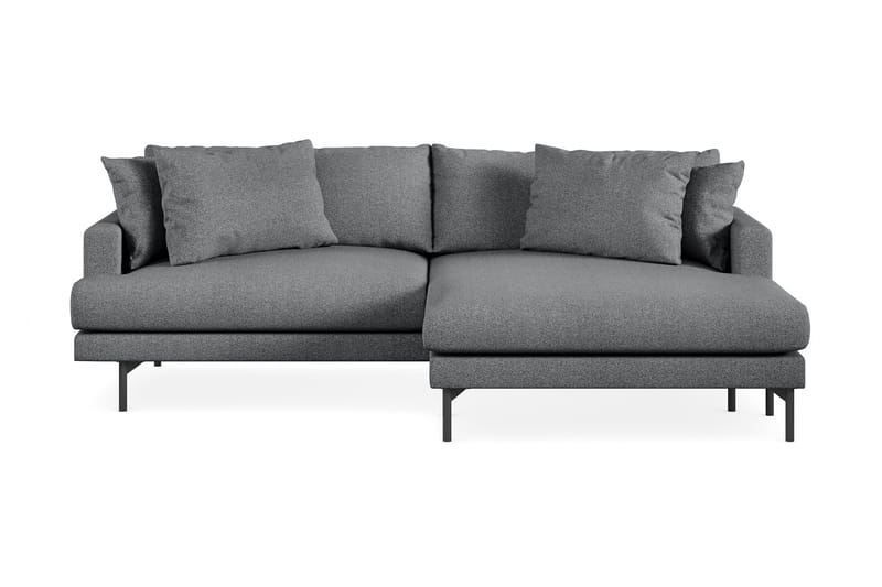 Menard 4-seters Høyrevendt L-formet Divansofa i Stoff - Mørk grå - Møbler - Sofaer - Sofaer med sjeselong - 4 seters sofa med divan