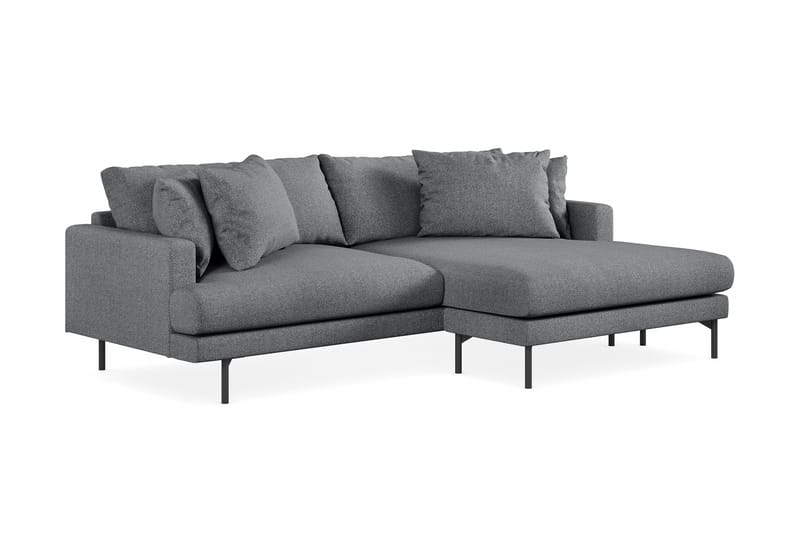Menard 4-seters Høyrevendt L-formet Divansofa i Stoff - Mørk grå - Møbler - Sofaer - Sofaer med sjeselong - 4 seters sofa med divan