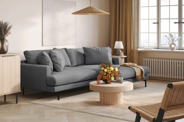 Menard 4-seters Høyrevendt L-formet Divansofa i Stoff - Mørk grå - Møbler - Sofaer - Sofaer med sjeselong - 4 seters sofa med divan