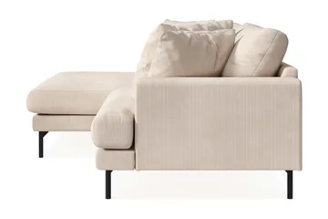 Menard 4-seters Venstrevendt L-formet Divansofa i Manchester - Beige - Møbler - Sofaer - Sofaer med sjeselong - 4 seters sofa med divan