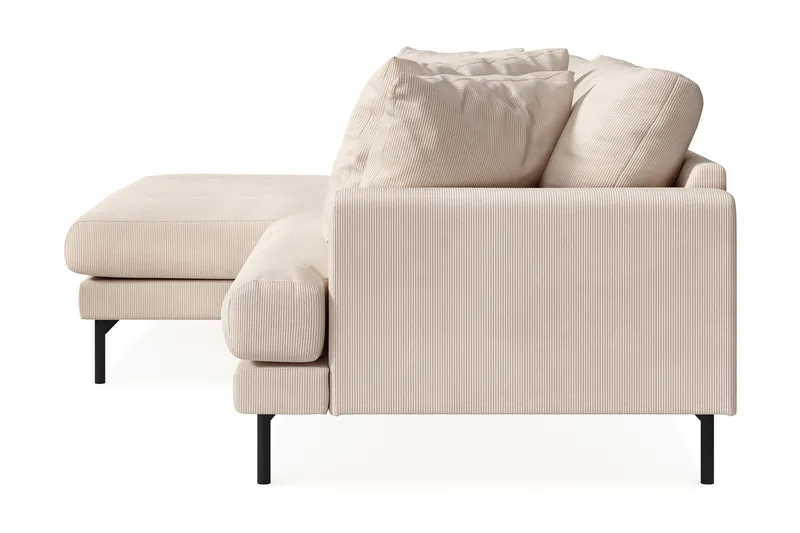 Menard 4-seters Venstrevendt L-formet Divansofa i Manchester - Beige - Møbler - Sofaer - Sofaer med sjeselong - 4 seters sofa med divan