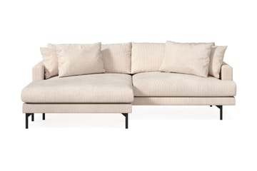 Menard 4-seters Venstrevendt L-formet Divansofa i Manchester - Beige - Møbler - Sofaer - Sofaer med sjeselong - 4 seters sofa med divan