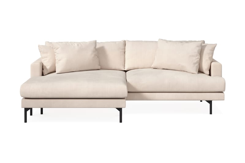 Menard 4-seters Venstrevendt L-formet Divansofa i Manchester - Beige - Møbler - Sofaer - Sofaer med sjeselong - 4 seters sofa med divan