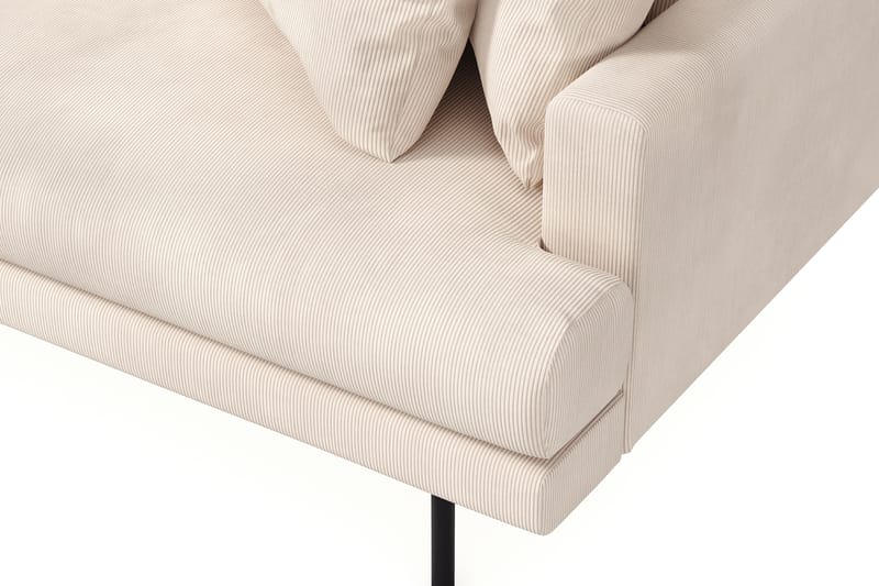 Menard 4-seters Venstrevendt L-formet Divansofa i Manchester - Beige - Møbler - Sofaer - Sofaer med sjeselong - 4 seters sofa med divan
