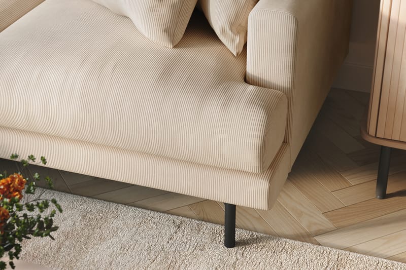 Menard 4-seters Venstrevendt L-formet Divansofa i Manchester - Beige - Møbler - Sofaer - Sofaer med sjeselong - 4 seters sofa med divan