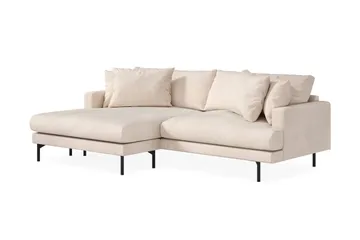 Menard 4-seters Venstrevendt L-formet Divansofa i Manchester - Beige - Møbler - Sofaer - Sofaer med sjeselong - 4 seters sofa med divan