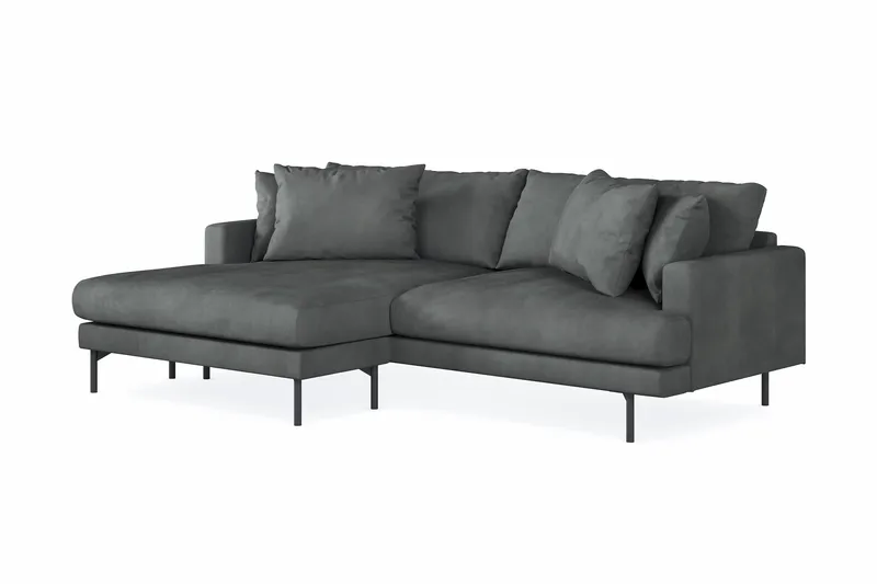 Menard 4-seters Venstrevendt L-formet Divansofa i Manchester - Grå - Møbler - Sofaer - Sofaer med sjeselong - 4 seters sofa med divan