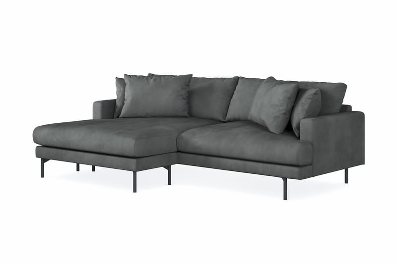 Menard 4-seters Venstrevendt L-formet Divansofa i Manchester - Grå - Møbler - Sofaer - Sofaer med sjeselong - 4 seters sofa med divan