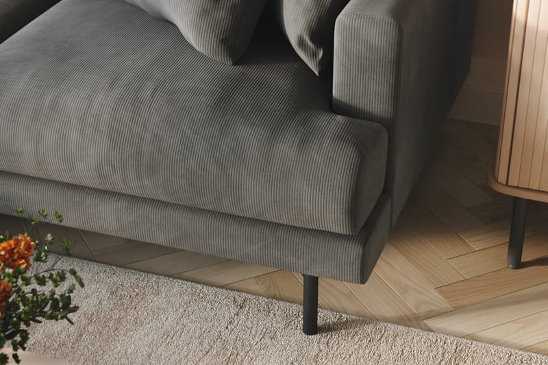 Menard 4-seters Venstrevendt L-formet Divansofa i Manchester - Grå - Møbler - Sofaer - Sofaer med sjeselong - 4 seters sofa med divan
