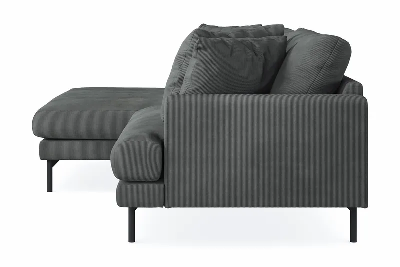 Menard 4-seters Venstrevendt L-formet Divansofa i Manchester - Grå - Møbler - Sofaer - Sofaer med sjeselong - 4 seters sofa med divan