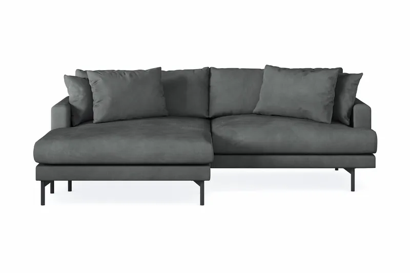 Menard 4-seters Venstrevendt L-formet Divansofa i Manchester - Grå - Møbler - Sofaer - Sofaer med sjeselong - 4 seters sofa med divan