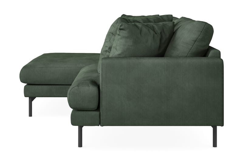 Menard 4-seters Venstrevendt L-formet Divansofa i Manchester - Grønn - Møbler - Sofaer - Sofaer med sjeselong - 4 seters sofa med divan