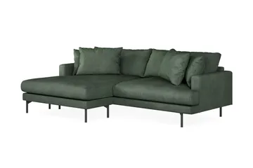 Menard 4-seters Venstrevendt L-formet Divansofa i Manchester - Grønn - Møbler - Sofaer - Sofaer med sjeselong - 4 seters sofa med divan