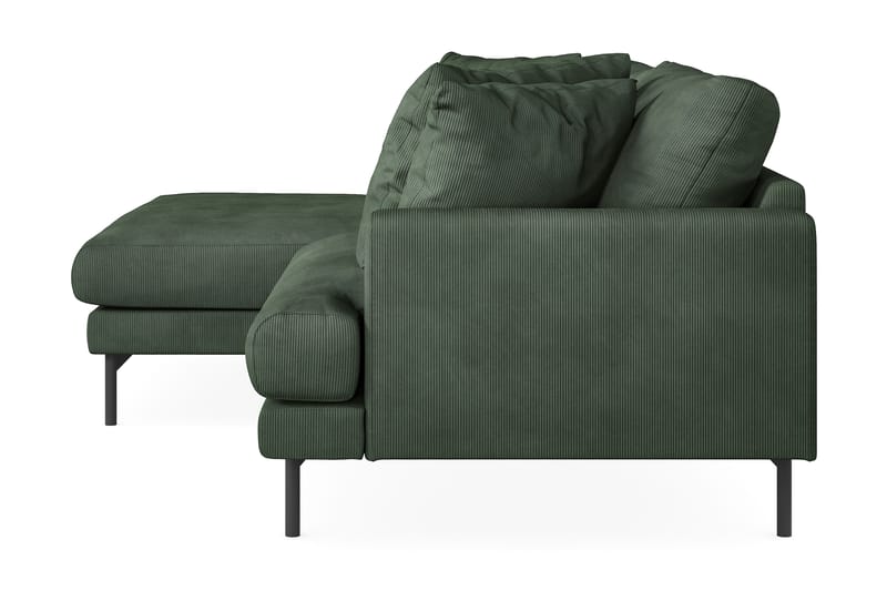 Menard 4-seters Venstrevendt L-formet Divansofa i Manchester - Grønn - Møbler - Sofaer - Sofaer med sjeselong - 4 seters sofa med divan