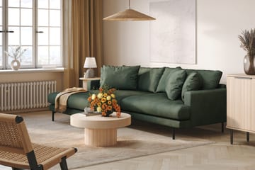Menard 4-seters Venstrevendt L-formet Divansofa i Manchester - Grønn - Møbler - Sofaer - Sofaer med sjeselong - 4 seters sofa med divan