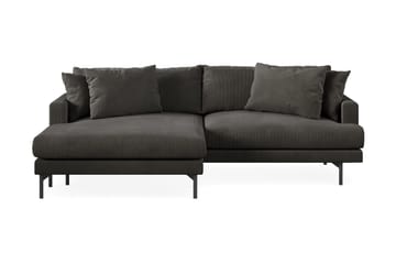 Menard 4-seters Venstrevendt L-formet Divansofa i Manchester - Mørk grå - Møbler - Sofaer - Sofaer med sjeselong - 4 seters sofa med divan