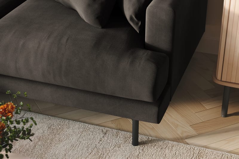 Menard 4-seters Venstrevendt L-formet Divansofa i Manchester - Mørk grå - Møbler - Sofaer - Sofaer med sjeselong - 4 seters sofa med divan