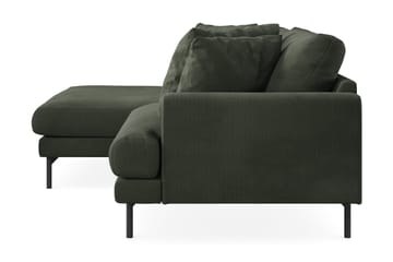 Menard 4-seters Venstrevendt L-formet Divansofa i Manchester - Mørk grønn - Møbler - Sofaer - Sofaer med sjeselong - 4 seters sofa med divan