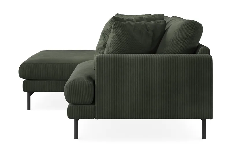 Menard 4-seters Venstrevendt L-formet Divansofa i Manchester - Mørk grønn - Møbler - Sofaer - Sofaer med sjeselong - 4 seters sofa med divan