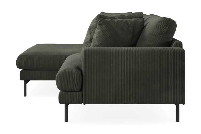 Menard 4-seters Venstrevendt L-formet Divansofa i Manchester - Mørk grønn - Møbler - Sofaer - Sofaer med sjeselong - 4 seters sofa med divan
