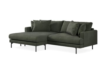 Menard 4-seters Venstrevendt L-formet Divansofa i Manchester - Mørk grønn - Møbler - Sofaer - Sofaer med sjeselong - 4 seters sofa med divan