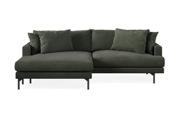 Menard 4-seters Venstrevendt L-formet Divansofa i Manchester - Mørk grønn - Møbler - Sofaer - Sofaer med sjeselong - 4 seters sofa med divan