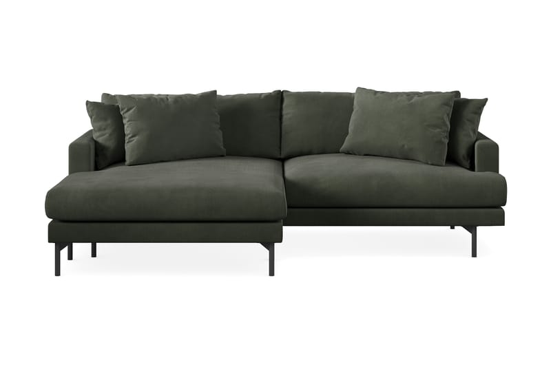 Menard 4-seters Venstrevendt L-formet Divansofa i Manchester - Mørk grønn - Møbler - Sofaer - Sofaer med sjeselong - 4 seters sofa med divan