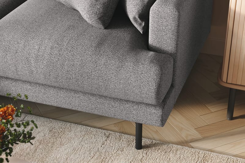 Menard 4-seters Venstrevendt L-formet Divansofa i Stoff - Grå - Møbler - Sofaer - Sofaer med sjeselong - 4 seters sofa med divan