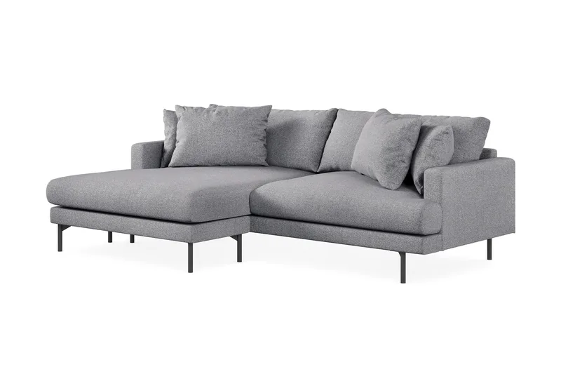 Menard 4-seters Venstrevendt L-formet Divansofa i Stoff - Grå - Møbler - Sofaer - Sofaer med sjeselong - 4 seters sofa med divan