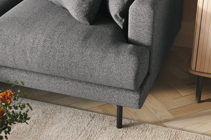 Menard 4-seters Venstrevendt L-formet Divansofa i Stoff - Mørk grå - Møbler - Sofaer - Sofaer med sjeselong - 4 seters sofa med divan