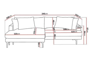 Menard 4-seters Venstrevendt L-formet Divansofa i Stoff - Mørk grå - Møbler - Sofaer - Sofaer med sjeselong - 4 seters sofa med divan