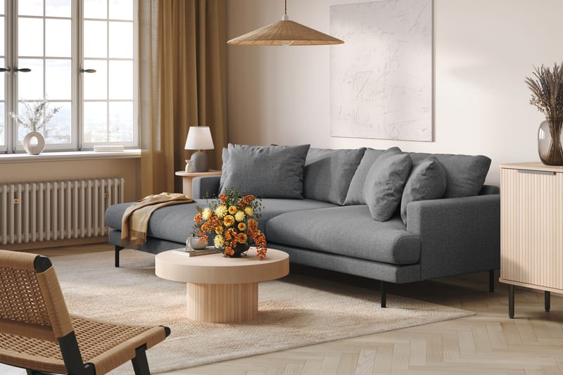 Menard 4-seters Venstrevendt L-formet Divansofa i Stoff - Mørk grå - Møbler - Sofaer - Sofaer med sjeselong - 4 seters sofa med divan
