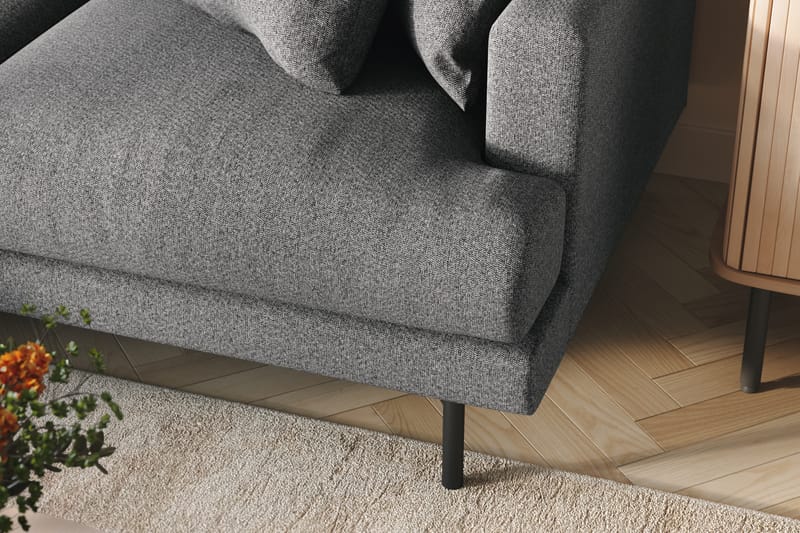 Menard 4-seters Venstrevendt L-formet Divansofa i Stoff - Mørk grå - Møbler - Sofaer - Sofaer med sjeselong - 4 seters sofa med divan