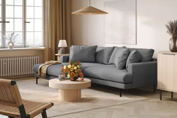 Menard 4-seters Venstrevendt L-formet Divansofa i Stoff - Mørk grå - Møbler - Sofaer - Sofaer med sjeselong - 4 seters sofa med divan