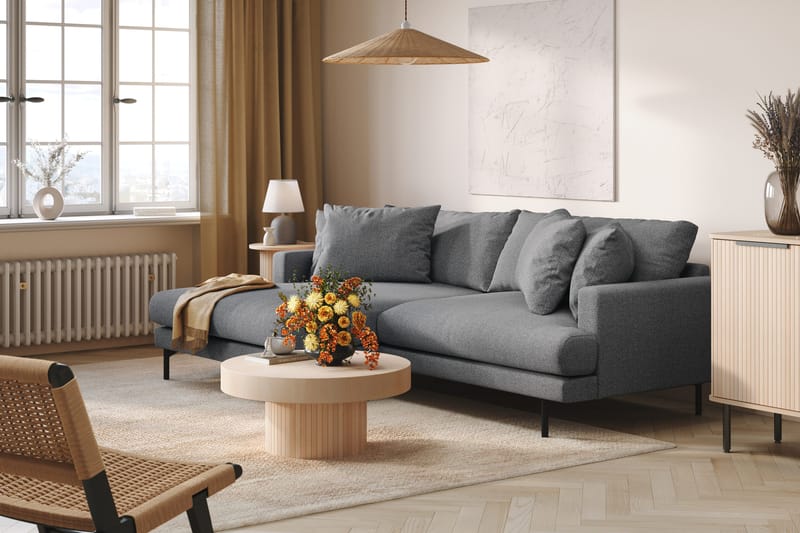Menard 4-seters Venstrevendt L-formet Divansofa i Stoff - Mørk grå - Møbler - Sofaer - Sofaer med sjeselong - 4 seters sofa med divan