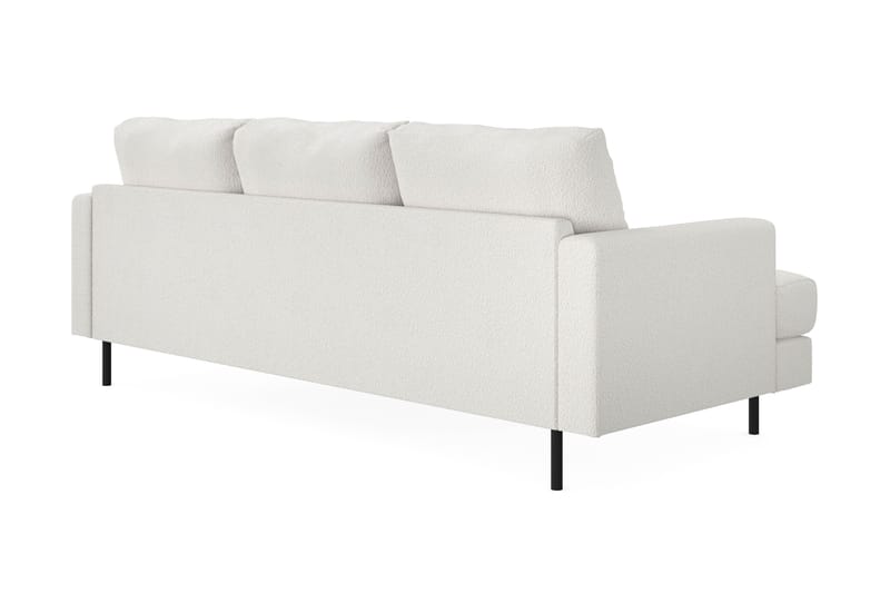 Menard Compact 3-seters Høyrevendt L-formet Divansofa i Bouclé - Hvit - Møbler - Sofaer - Sofaer med sjeselong - 3 seters sofa med divan