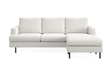 Menard Compact 3-seters Høyrevendt L-formet Divansofa i Bouclé - Hvit - Møbler - Sofaer - Sofaer med sjeselong - 3 seters sofa med divan