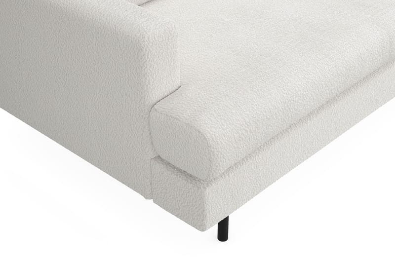 Menard Compact 3-seters Høyrevendt L-formet Divansofa i Bouclé - Hvit - Møbler - Sofaer - Sofaer med sjeselong - 3 seters sofa med divan