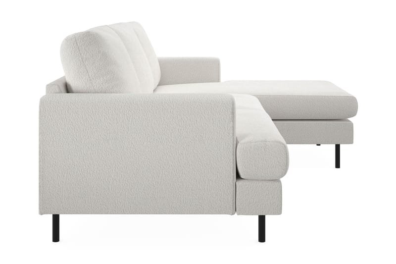 Menard Compact 3-seters Høyrevendt L-formet Divansofa i Bouclé - Hvit - Møbler - Sofaer - Sofaer med sjeselong - 3 seters sofa med divan
