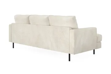 Menard Compact 3-seters Høyrevendt L-formet Divansofa i Fløyel - Kremhvit - Møbler - Sofaer - Sofaer med sjeselong - 3 seters sofa med divan