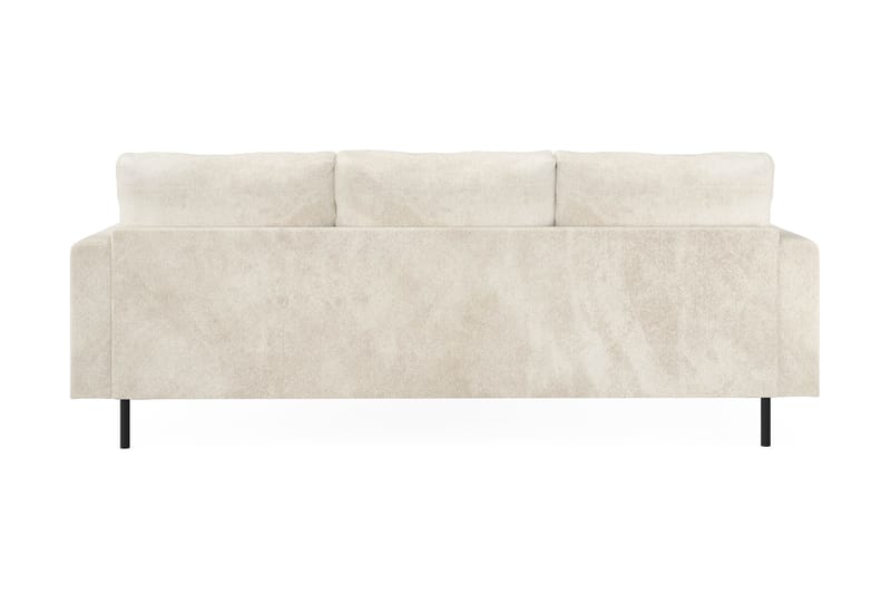Menard Compact 3-seters Høyrevendt L-formet Divansofa i Fløyel - Kremhvit - Møbler - Sofaer - Sofaer med sjeselong - 3 seters sofa med divan