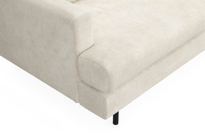 Menard Compact 3-seters Høyrevendt L-formet Divansofa i Fløyel - Kremhvit - Møbler - Sofaer - Sofaer med sjeselong - 3 seters sofa med divan
